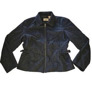 2/$30 Pres de Chamonix Dark Grey Zippered Wool Cashmere Nylon Jacket Size Large
